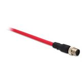 Cordset, 5-Pin, DC Micro, (M12), Female Straight, Red, 1 Meter