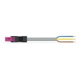 pre-assembled connecting cable Eca Socket/open-ended pink