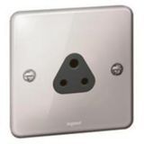 Synergy™ Authentic - 1 gang unswitched socket outlet 2A - Polished Stainless steel