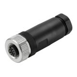 Round plug (field customisable), M12, 0.14 mm², 0.5 mm², 8 - 10 mm, Nu