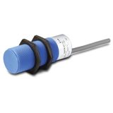 Proximity switch, E57 Miniatur Series, 1 N/O, 3-wire, 10 - 30 V DC, M8 x 1 mm, Sn= 1 mm, Flush, PNP, Stainless steel, Plug-in connection M12 x 1