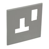 British standard plate Arteor for switched sockets 1 gang - magnesium