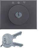 Centre plate lock key switch blinds Berker K.1 anthracite, matt
