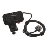 Incara Electr'On equipped with 1 socket BS 1 USB charger A+C 15W and 2,5m braided cord with plug and fixing clamp black