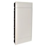 4X18 module recessed box - White door - Earth terminal block - Dry wall