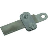 Clamping piece StSt 200kA f. Fl -30x4mm w. square hole  D 11mm