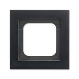1721-275-500 Cover Frame 1gang black matt - Busch-axcent pur