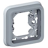 Flush mounting support frame Plexo IP 55 - 1 gang - grey