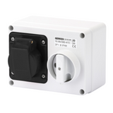 FIXED INTERLOCKED HORIZONTAL SOCKET-OUTLET - WITH BOTTOM - WITHOUT FUSE-HOLDER BASE - 3P+E 32A 480-500V - 50/60HZ 7H - IP44