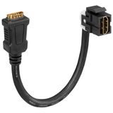 HDMI-Keystone-Modul, schwarz (ähnlich RAL 9005), für Montageadapter KMK-MA Up und andere Einbauadapter