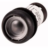 Pushbutton, Flat, maintained, 1 NC, Screw connection, Without button plate, Bezel: black