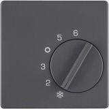 Centre plate for thermostat, setting knob, Q.1/Q.3, ant. velvety, lacq