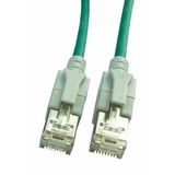 LED Patchcord RJ45 shielded, Cat.6a 10GB, LS0H, green, 3.0m