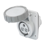 10° ANGLED FLUSH-MOUNTING SOCKET-OUTLET HP - IP66/IP67 - 2P+E 32A >250V d.c. - GREY - 8H - SCREW WIRING