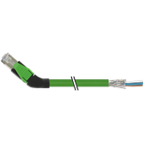 RJ45 male 45° right with cable PUR 1x4xAWG22 shielded gn+drag-ch 0.3m