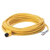 DC Micro (M12), Female, R-Ang, 4-Pin, PUR Cable, Yellow, Unshielded, IEC Color Coded, No Connector, 10 meter (32.8 feet)
