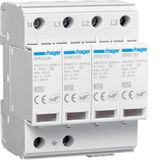 Surge arrester T2 4P 15kA 1kV TT-TNS + AUXILIARY CONTACT