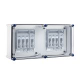 Fuse switch enclosure with 2x XNH size 00, 4-pole