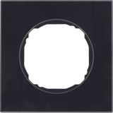 Frame 1gang, flat, R.8, glass black