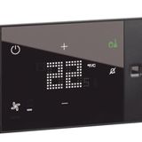 Thermosat with touch screen for hotel Ux One recessed 230V with Do not disturb and Make room services - black