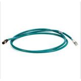 Cable, Patchcord, Teal High Flex, Robotic, TPE Unshielded, Ethernet, First/Second End, M12 Straight Male, 0.3 Meter