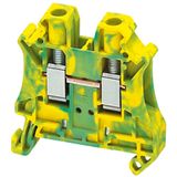 SCREW TERMINAL, PROTECTIVE EARTH, 2 POINTS, 6MM², GREEN-YELLOW