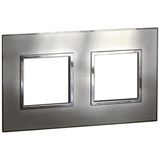 Plate Arteor - French/German std - square - 2 x 2 modules -stainless steel