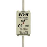 Fuse-link, low voltage, 50 A, AC 500 V, NH1, gL/gG, IEC, dual indicator