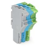 1-conductor female connector Push-in CAGE CLAMP® 4 mm² gray/blue/green