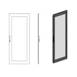 Glazed door right for 2 door enclosures H=2000 W=600 mm