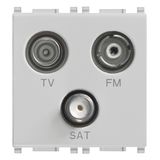 TV-FM-SAT single conn. 3outs Silver