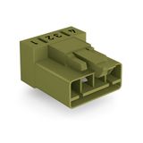 Plug for PCBs angled 4-pole light green