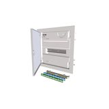 Compact distribution board-flush mounting, 1-rows, super-slim sheet steel door