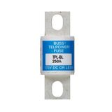 Eaton Bussmann series TPL telecommunication fuse, 170 Vdc, 150A, 100 kAIC, Non Indicating, Current-limiting, Bolted blade end X bolted blade end, Silver-plated terminal
