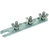 3-pole earthing busbar M10 with wing nut