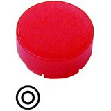 Button lens, raised red