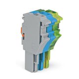 1-conductor female connector Push-in CAGE CLAMP® 4 mm² gray/blue/green