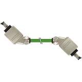 RJ45 PushPull male 45°male 45° PUR 1x4xAWG22 shielded gn+dragch 0.3m