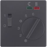 Cen. plate f.thermostat f.+rflr. heat.,pivoted,setting knob,Q.1/3,ant.