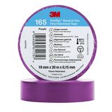 3M™ Temflex™ Vinyl Electrical Tape 165, Purple, 19 mm x 20 m, 100 Roll