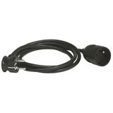 2P+E domestic extension cord with protective clips length 5m - black