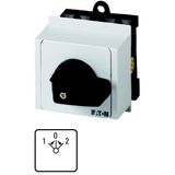 Changeoverswitches, T0, 20 A, service distribution board mounting, 2 contact unit(s), Contacts: 4, 45 °, momentary, With 0 (Off) position, with spring