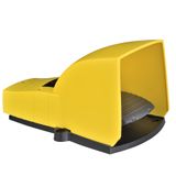 Harmony XPE, Single foot switch, plastic, yellow, with cover, 1 step, 2 contacts 1 NC+NO, IP55