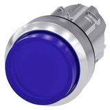 Illuminated pushbutton, 22 mm, round, metal, shiny, blue, pushbutton, raised, momentary contact  3SU1051-0BB50-0AA0-Z Y10