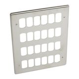 Synergy Grid Authentic 4 x 3 Gang 24 Module Front Plate Brushed Stainless Steel