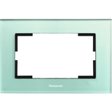 Karre Plus Accessory Glass - Green Two Gang Flush Mounted Frame