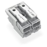 Lighting connector push-button, external without ground contact white