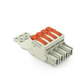 1-conductor female connector lever Push-in CAGE CLAMP® light gray