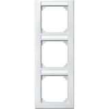 M-SMART frame, 3-fold with label holder, vertical installation, polar white