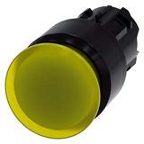 Illuminated mushroom pushbutton, 22 mm, round, plastic, yellow, 30 mm, latching, 3SU1001-1AA30-0AA0-Z Y13